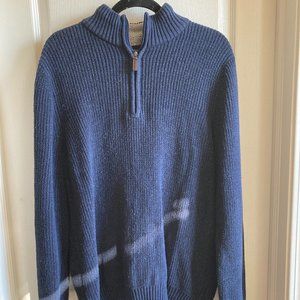 IZOD Navy Blue Quarter Zip Sweater L